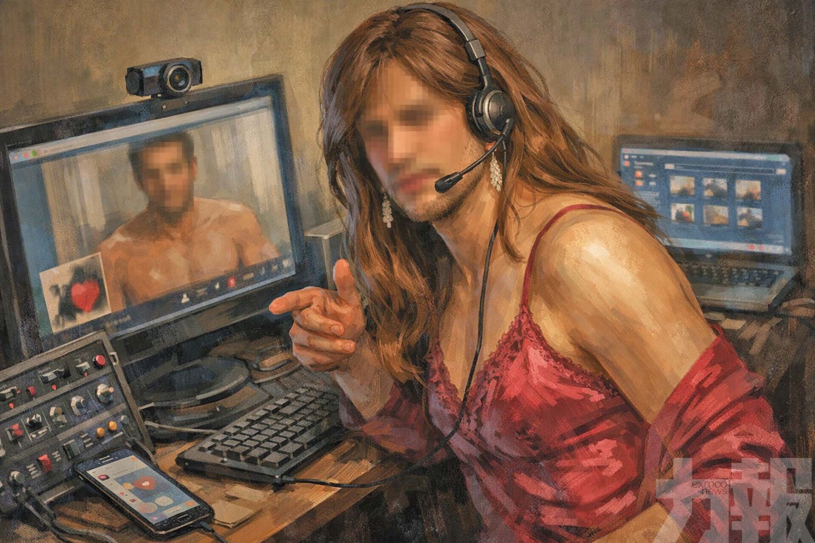 三男扮女誘男網民裸聊拍片